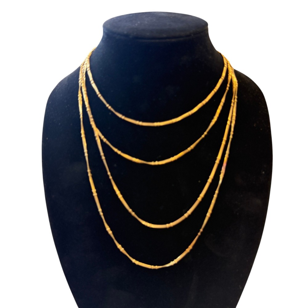 Monet Women's Multi Strand Necklace Gold Tone Layered 12"